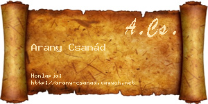 Arany Csanád névjegykártya