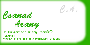 csanad arany business card